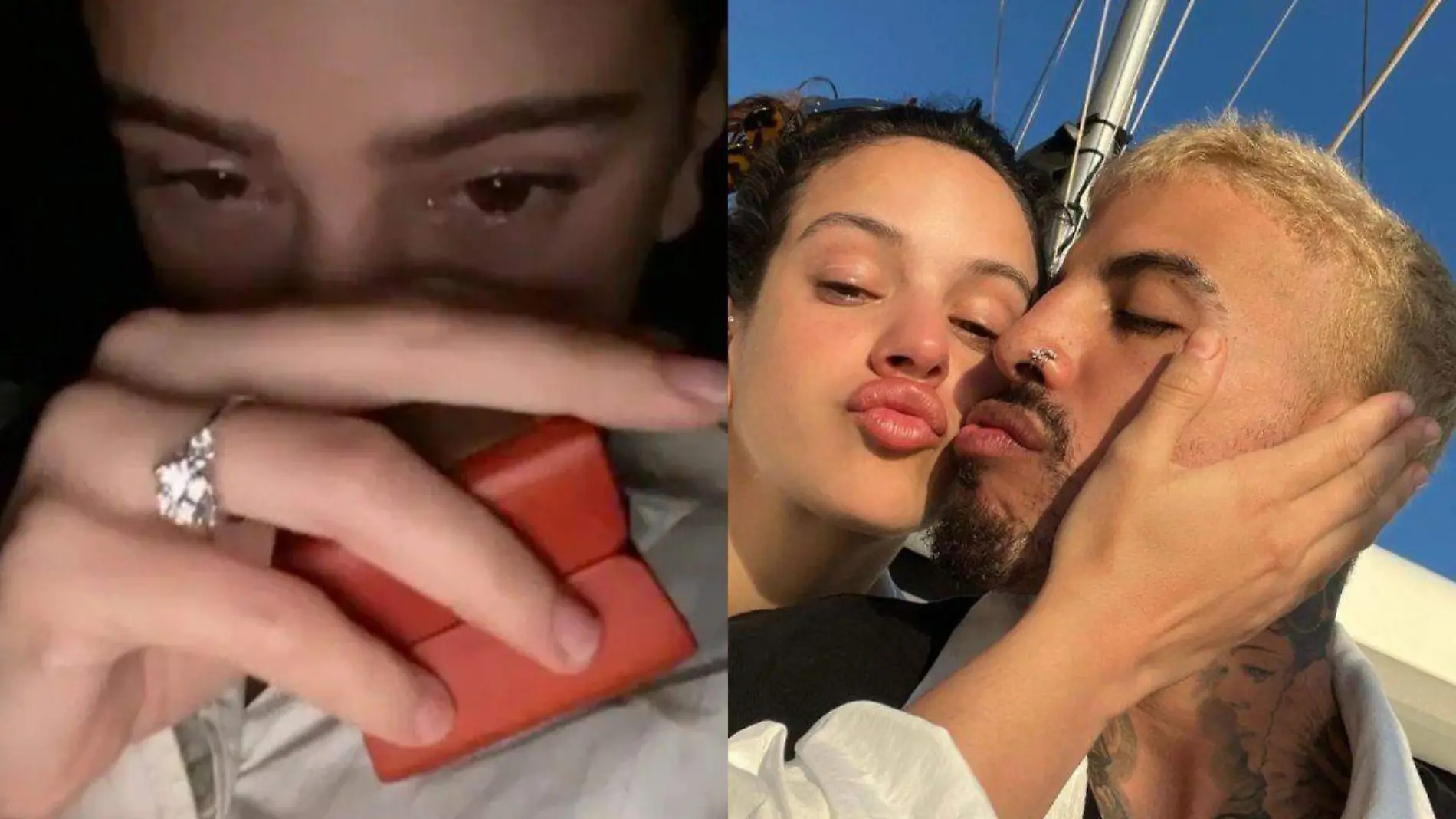 Rosalía y Rauw Alejandro sellan su amor con anillo de compromiso en canción Beso